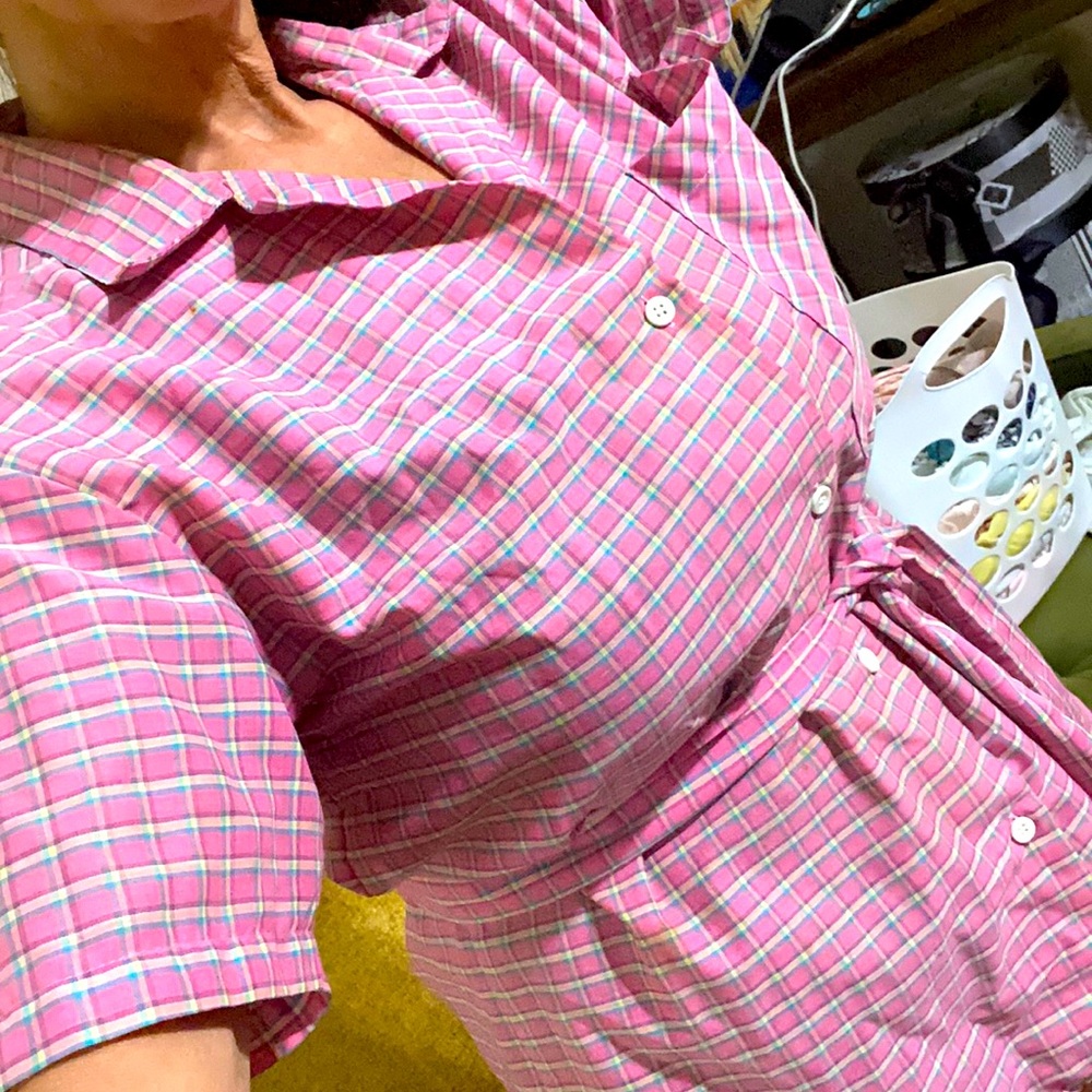 Pink Plaid Button Shirt